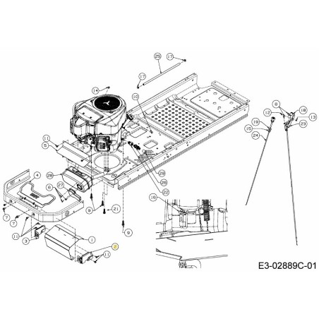 BLOQUE DE PRENSA DE CUBIERTA DERECHA 703-08671B-S ORIGINAL MTD | Newgardenstore.eu