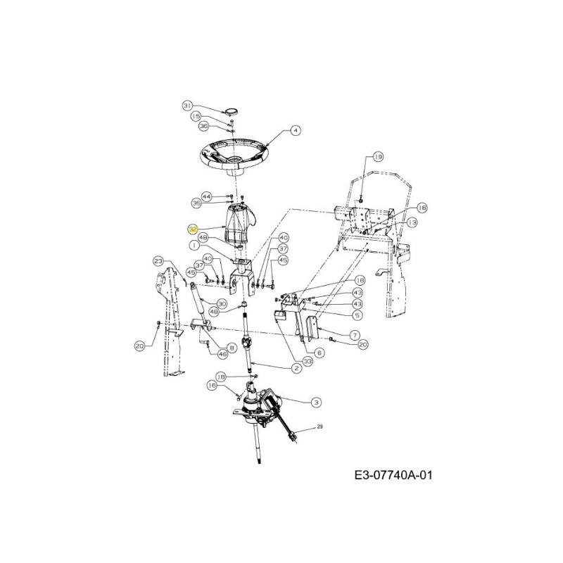 ASSEMBLAGGIO PIEDISTALLO STERZO 731-07815A ORIGINALE MTD