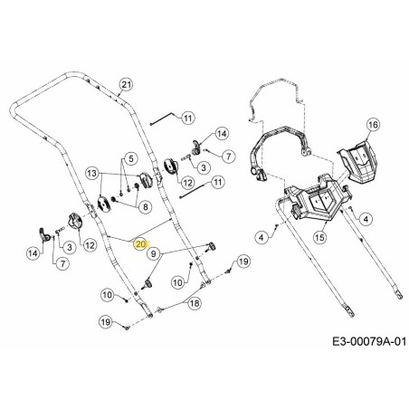 TUBO DE MANIJA 749-05134A-S ORIGINAL MTD | Newgardenstore.eu