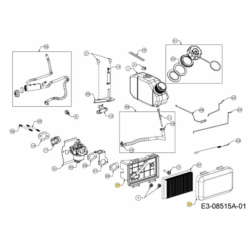 CONJUNTO DE CARCASA DEL FILTRO DE AIRE 751-14439 ORIGINAL MTD