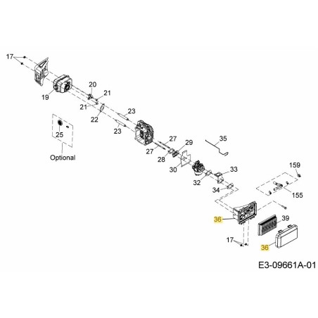 ALLOGGIAMENTO DEL FILTRO DELL'ARIA 751-14631 ORIGINALE MTD | Newgardenstore.eu