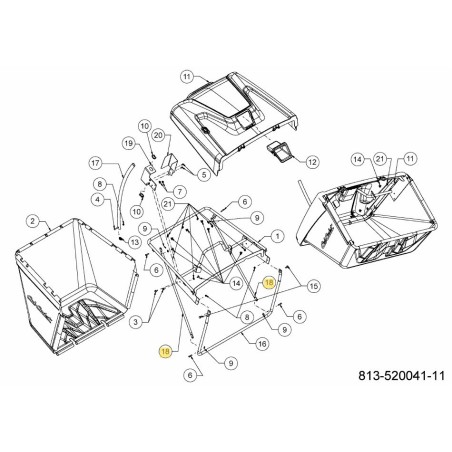 BOLSA PARA CÉSPED CON BARRA TRANSVERSAL DE TUBO 749-05644A-S ORIGINAL MTD | Newgardenstore.eu