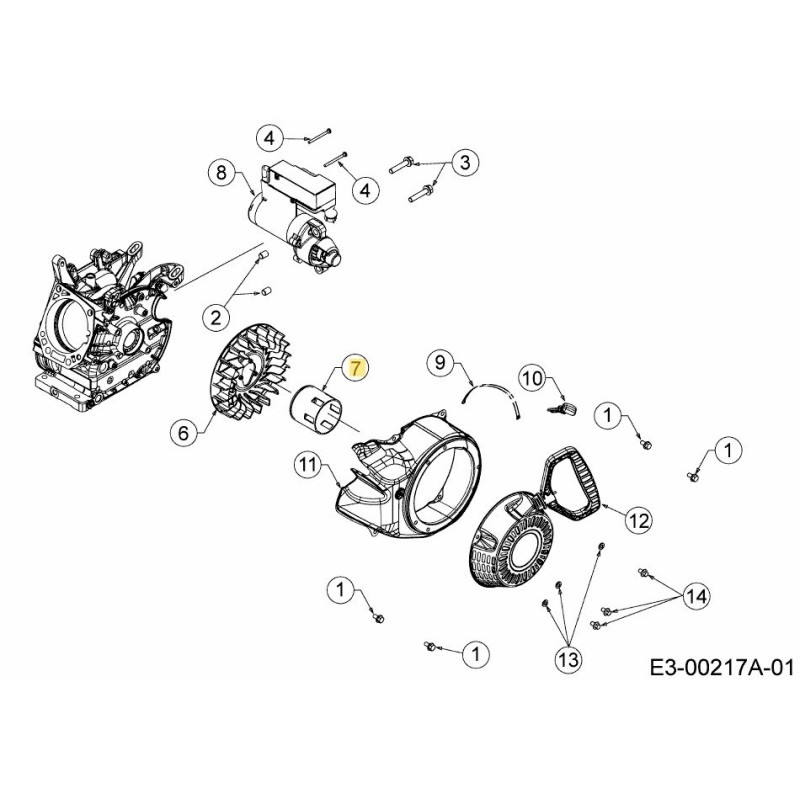 Pulley, starter 751-17166 ORIGINAL MTD