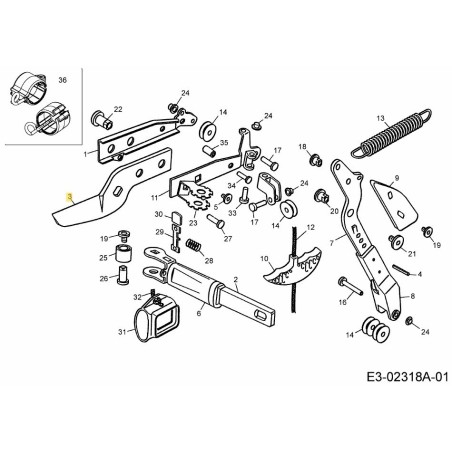 BLADE LEVER COATED 7270400 ORIGINAL MTD | Newgardenstore.eu