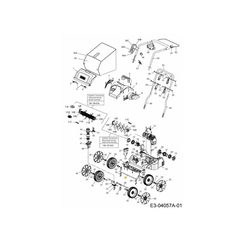 HINTERACHSE 638-05003 ORIGINAL MTD