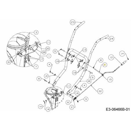BOLZEN:ÖSE:.70 DIA SCHIEBERKURBEL 747-04747 ORIGINAL MTD | Newgardenstore.eu