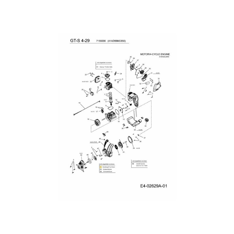 Rallonge de carénage et support 753-05612 MTD d'origine