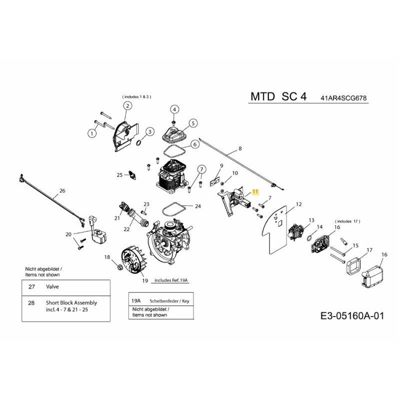 ISOLATORE CARBURATORE 753-05904 ORIGINALE MTD