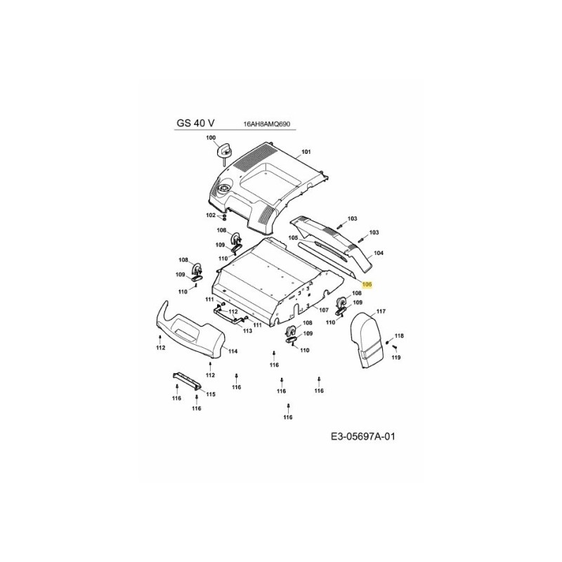 Gummikante 3635318 Original MTD