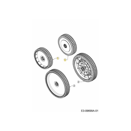 WHEEL CPL. 200MM SLV 634-05021 ORIGINAL MTD | Newgardenstore.eu