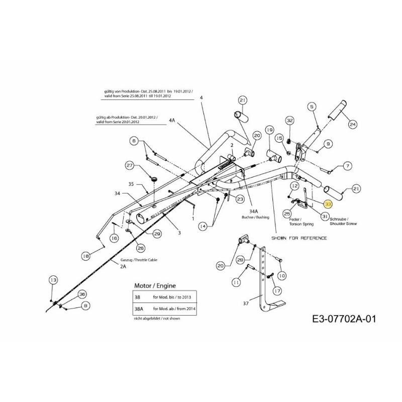 BLOCCO LEVA FRIZIONE 747-05717 ORIGINALE MTD