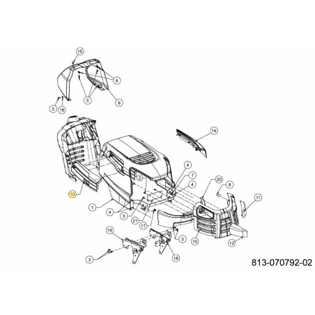 SCOOP:SIDE:HOOD RH CUB EXPORT 731-12665A ORIGINAL MTD | Newgardenstore.eu