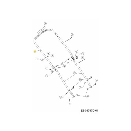 UPPER HANDLE 749-08494637 ORIGINAL MTD | Newgardenstore.eu