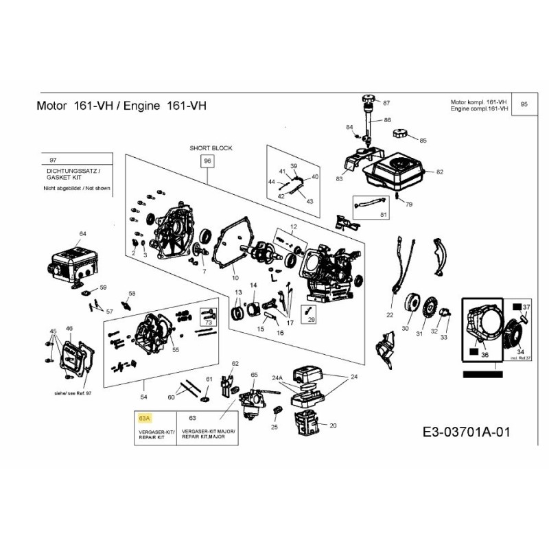 KIT CARBURATORE PER 161VH 751-11048 ORIGINALE MTD KIT CARBURATORE PER 161VH 751-11048 ORIGINALE MTD