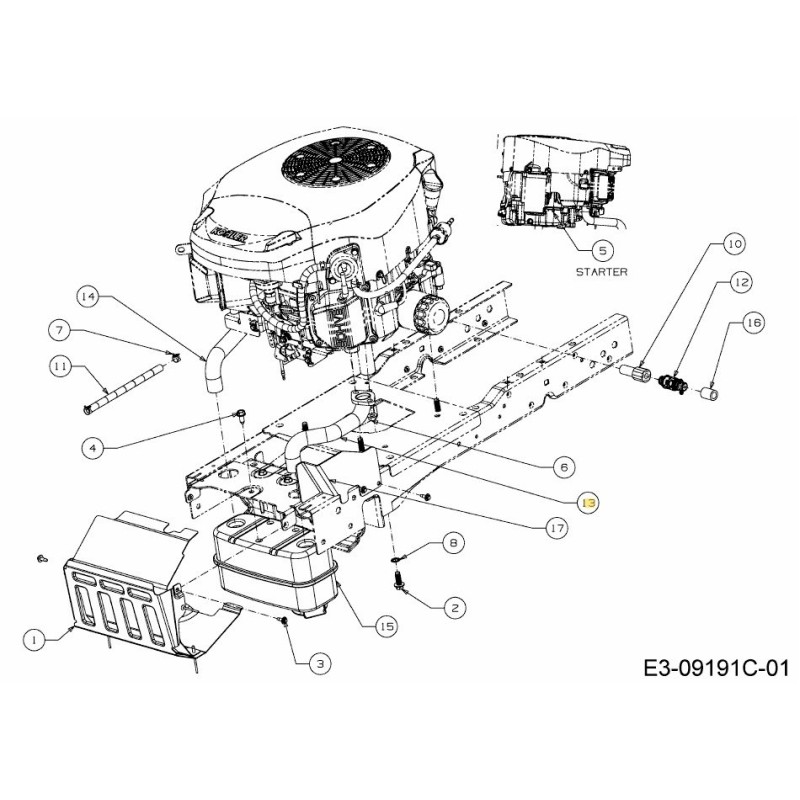 TUBO SCAR SINISTRO KOHL TWIN 751-14478A ORIGINALE MTD