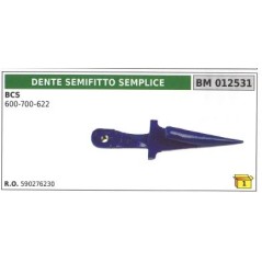 Dente semifitto semplice per trattore agricolo BCS 600 700 622