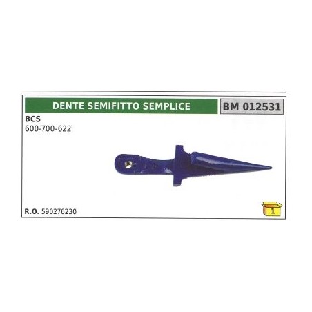 Púa simple semifina para tractor agrícola BCS 600 700 622 | Newgardenstore.eu