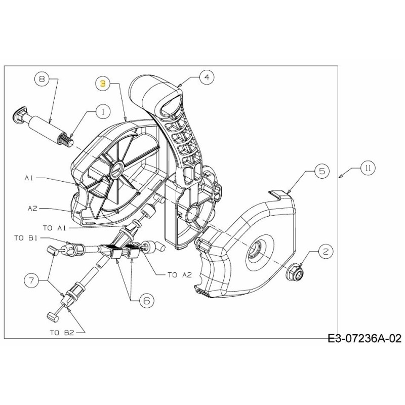 CONTROL DE CANALETA DE CARCASA RH 731-07651 ORIGINAL MTD