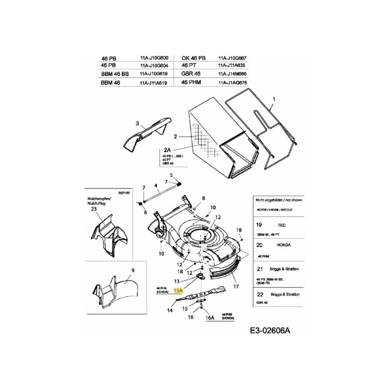 ADAP:BLADE:-6x2.15 avec STARHONDA 748-04138 ORIGINAL MTD