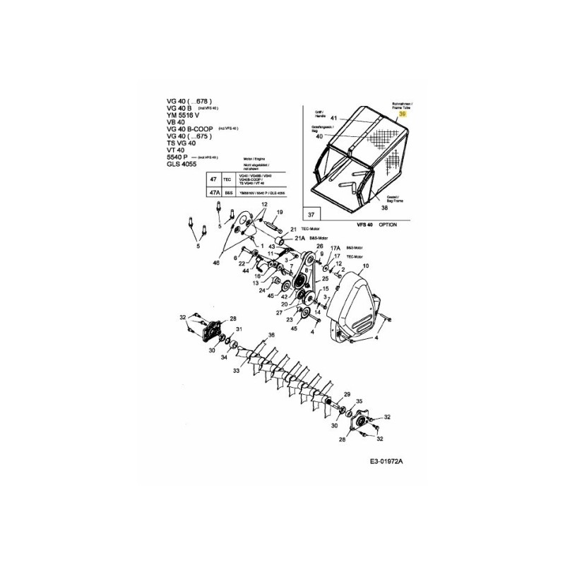 TUBO DA BORSA 40cm 764-04032 ORIGINALE MTD