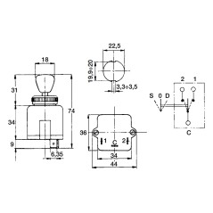 Interruptor desviador para indicador de dirección sin mando de palanca corta para tractor FIAT | Newgardenstore.eu