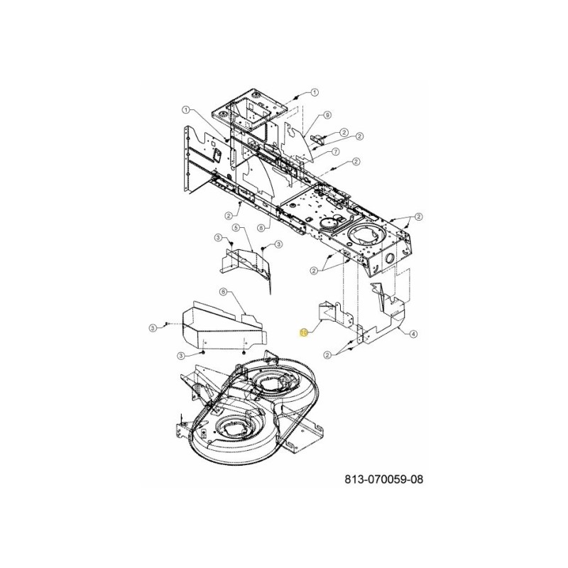 CVR BELT E DECK RHS 783-10528637 ORIGINALE MTD