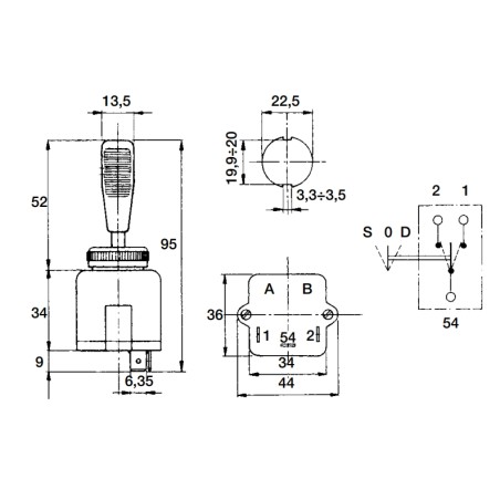 Diverter switch for direction indicator without long lever control for tractor