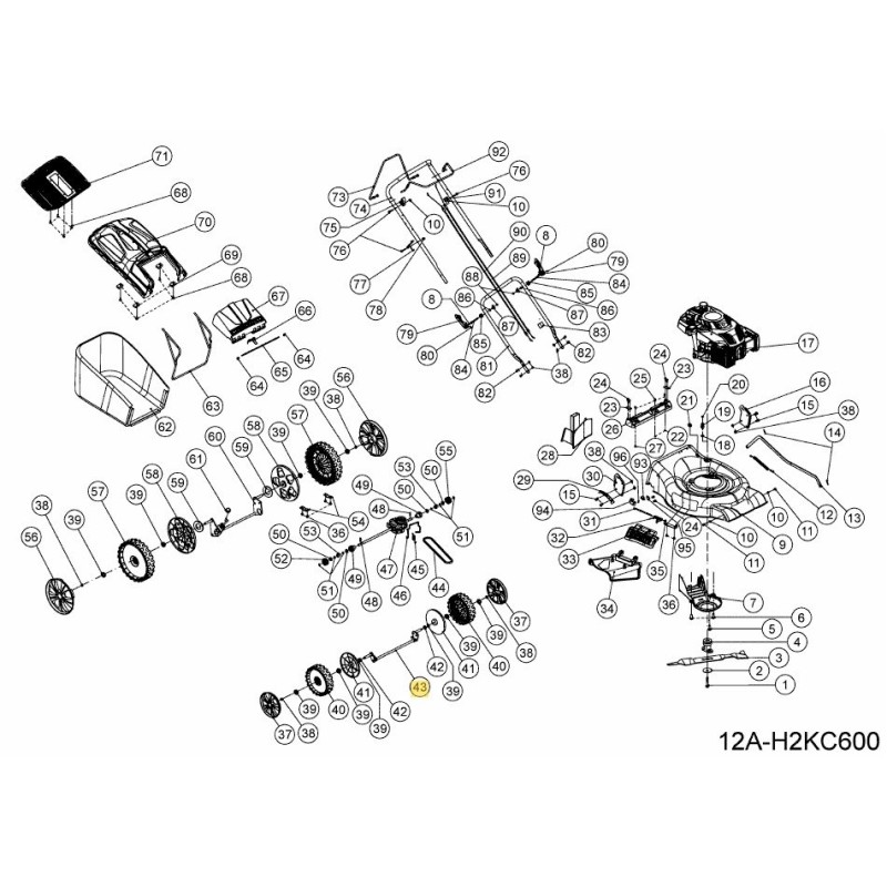 AXLE ASM FRONT 092.70.133 ORIGINAL MTD AXLE ASM FRONT 092.70.133 ORIGINAL MTD