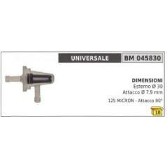 Vergaserfilter UNIVERSAL Außendurchmesser 30mm Höhe 7,9mm Anschluss 90