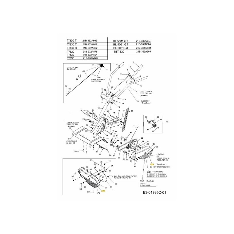 Riemenabdeckung: Ohne Rev 786-0056A709 Original MTD