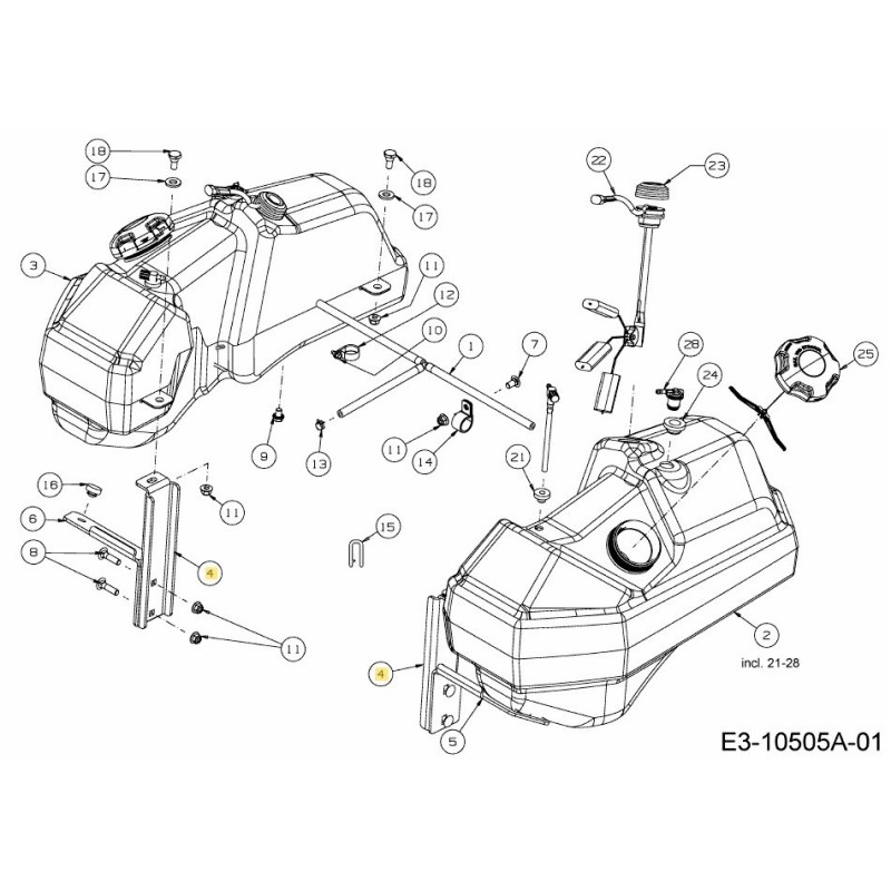 STAFFA SERBATOIO CARBURANTE 703-10595-CY ORIGINALE MTD