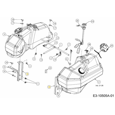 STAFFA SERBATOIO CARBURANTE 703-10595-CY ORIGINALE MTD | Newgardenstore.eu