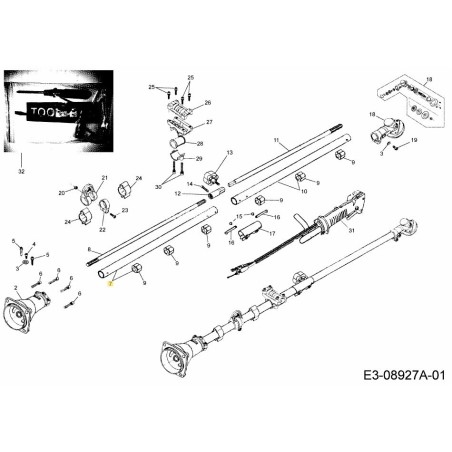 Wellengehäuse oben 092.63.478 Original montiert | Newgardenstore.eu