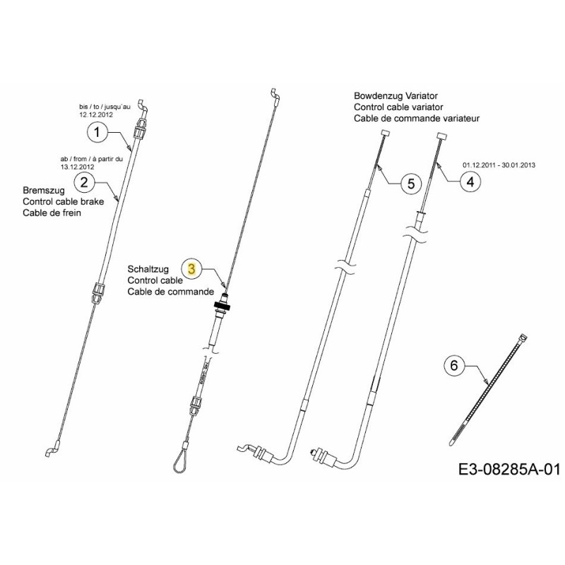 VELOCITÀ DI REGOLAZIONE DEL CAVO 746-04809 ORIGINALE MTD