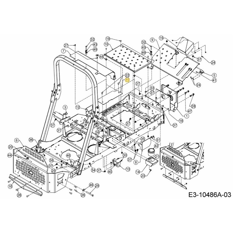 CUBIERTA DE PANEL DERECHO 703-10439ACY ORIGINAL MTD
