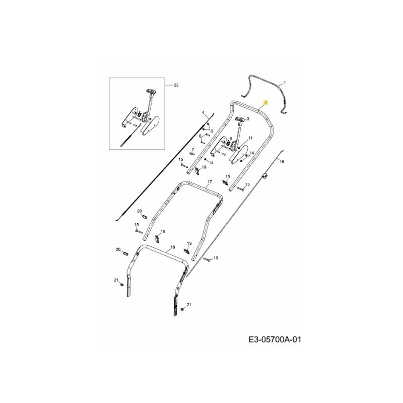 MANICO SUPERIORE 3641029 ORIGINALE MTD