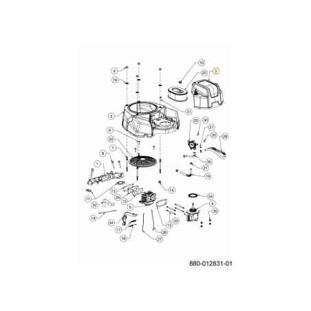 ALLOGGIAMENTO DEL FILTRO DELL'ARIA 631-05665 ORIGINALE MTD | Newgardenstore.eu