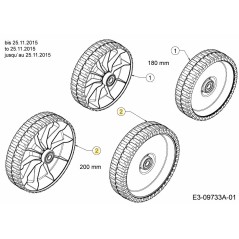RUEDA COMPLETA 200MM 634-05152 ORIGINAL MTD
