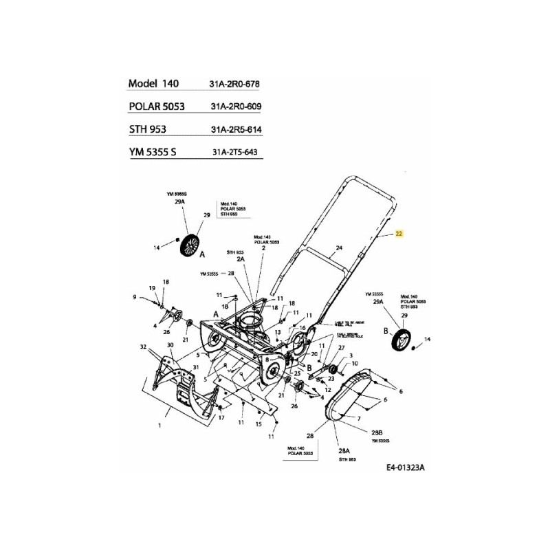 Embrague de control por cable CSV 746-04237 ORIGINAL MTD