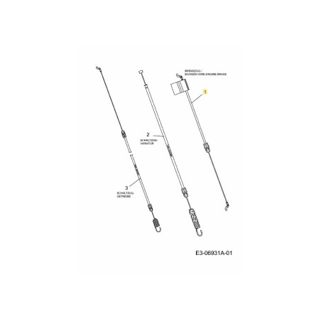 CBL:BRAKE:1216MM:DUAL:KYNAST 746-04776A ORIGINAL MTD | Newgardenstore.eu