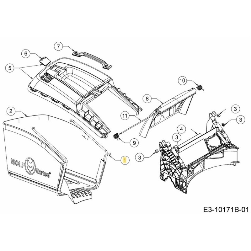 TELAIO DI RACCOLTA DELL'ERBA 647-05130637 ORIGINALE MTD