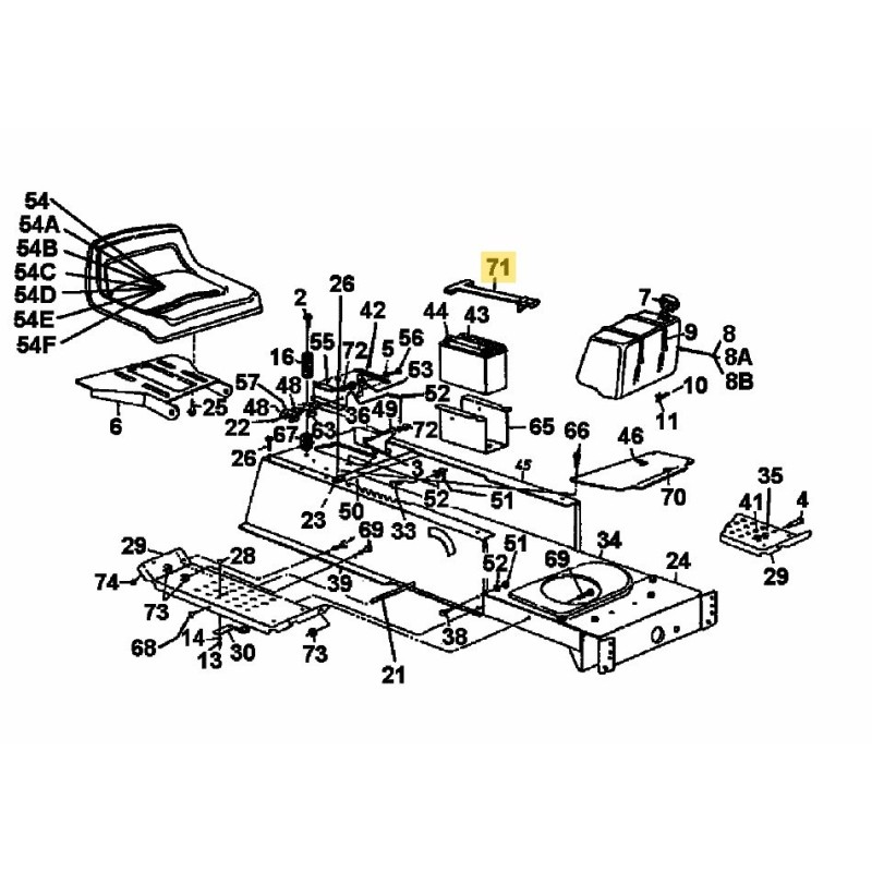 Sangle de fixation de batterie 723-3064 d'origine MTD