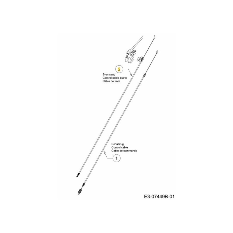 CÂBLE BOWDEN : CONT : ERS : 1360 mm 746-05221 ORIGINAL MTD