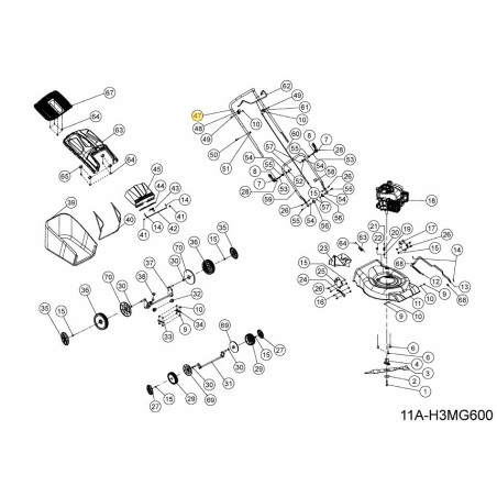 Upper handle 092.70.121 ORIGINAL MTD | Newgardenstore.eu