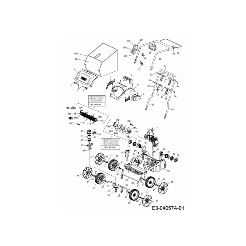 ASSALE ANTERIORE 638-05002 ORIGINALE MTD
