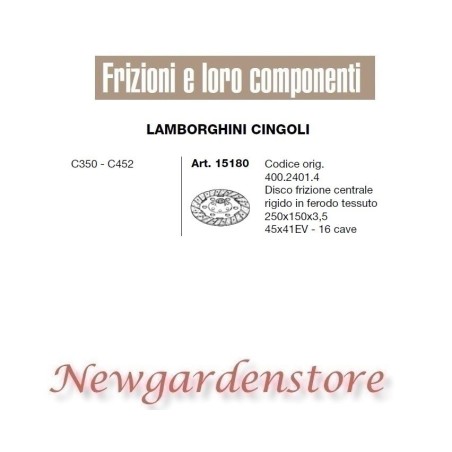 Centre disc 16 slots tractor C350 C452 15180 LAMBORGHINI CINGOLI 45x41EV | Newgardenstore.eu