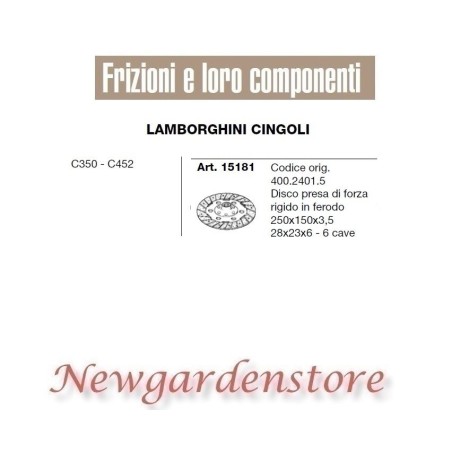 Centre disc 6 slots tractor C350 C452 15181 LAMBORGHINI CINGOLI 28x23x6 | Newgardenstore.eu