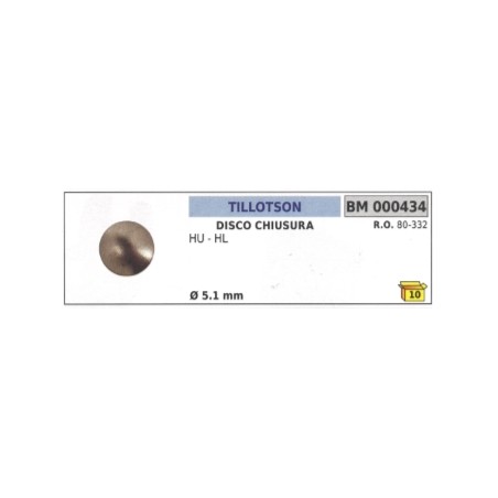 TILLOTSON locking disc TILLOTSON chainsaw HU - HL external Ø 5.1 mm 80-332 | Newgardenstore.eu