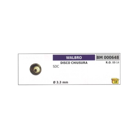 Disco chiusura WALBRO motosega SDC Ø 3,3 mm 88-14 | Newgardenstore.eu