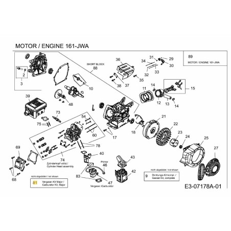Vergaser-Reparatursatz, Major 751-10948 Original MTD | Newgardenstore.eu